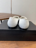 CC 26s Ballet Flats White Black Lambskin 624239