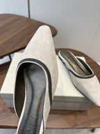 Brunello Monili-chain Mules White Suede 624506