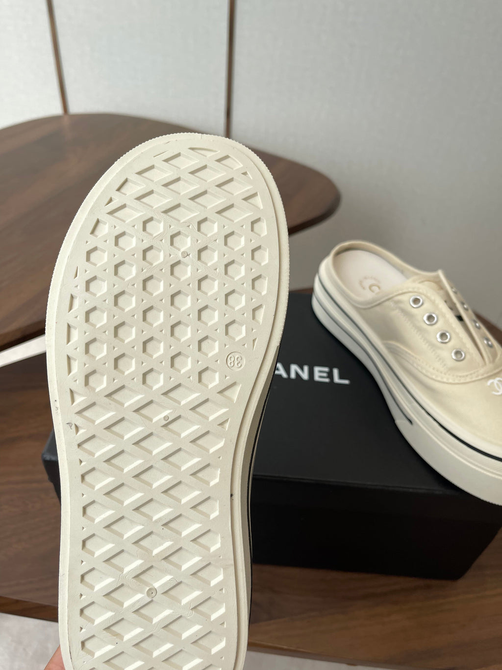 CC 26s Slip-On Platform Ivory Canvas 727466