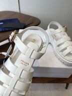 Prada Strappy Sandals 5.5cm White Leather 728558