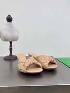 BV Blink Mule 5cm Buff Beige Intrecciato Leather