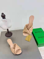 BV Blink Mule 5cm Buff Beige Intrecciato Leather