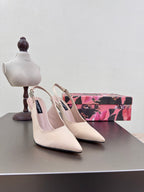 DC Slingback Pumps Pink Nude Silk & Sheepskin 343140