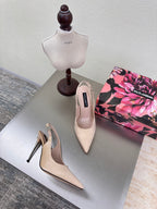 DC Slingback Pumps Pink Nude Silk & Sheepskin 343140