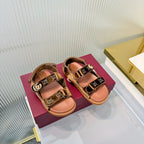 GG 26s Dad Sandals Brown Leather Velvet 714861