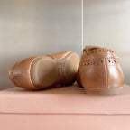 Miu Monk-Strap Thin Sole Caramel Loafers Leather 509752