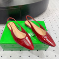 BV 26s Slingback Flats Red Calfskin