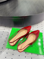 BV 26s Slingback Flats Red Calfskin