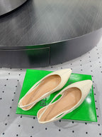 BV 26s Slingback Flats Cream Calfskin