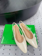 BV 26s Slingback Flats Cream Calfskin