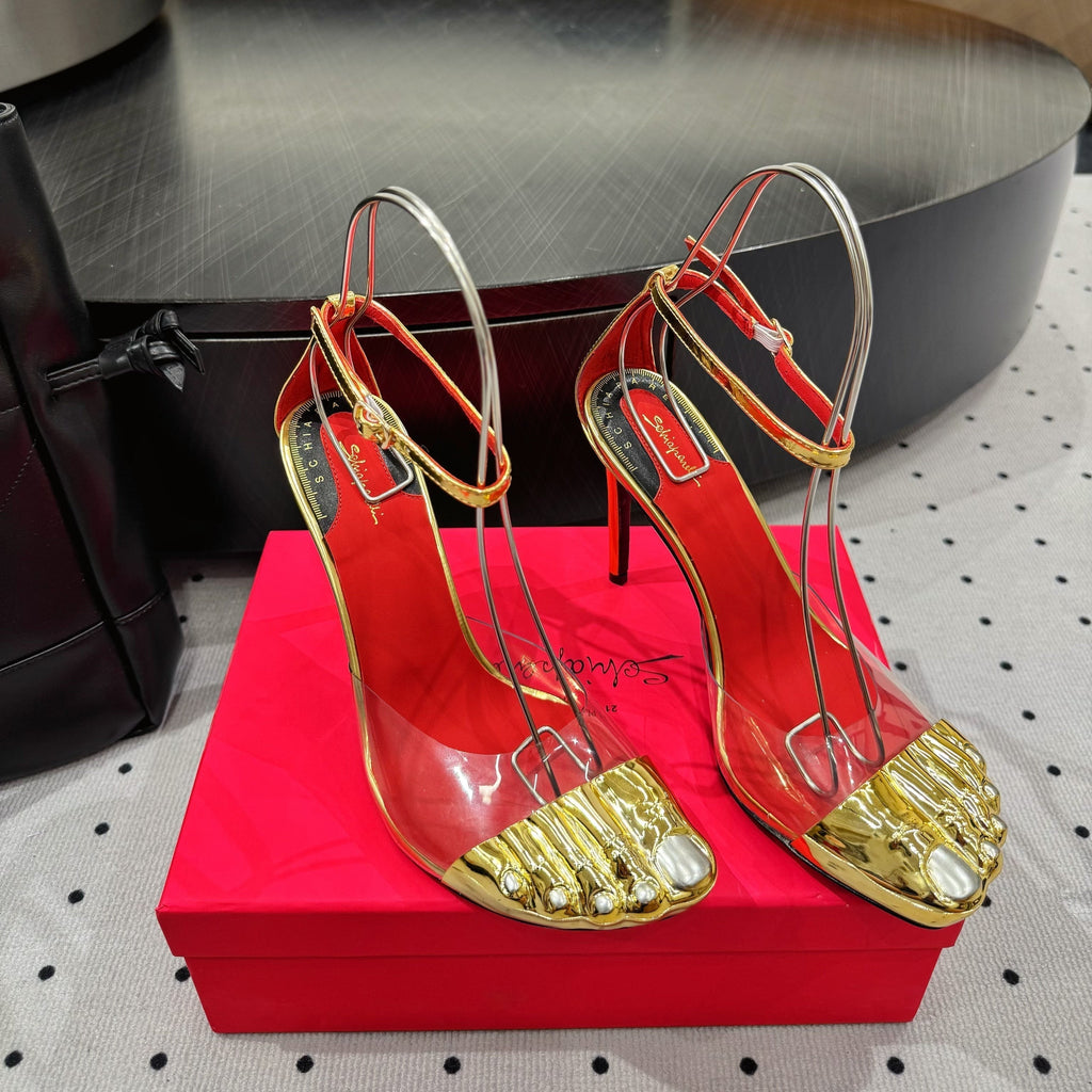 CL 25 Elsa Schiapar Slingback Gold PVC Cowhide 321606