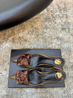 YSL Dakota Pumps 50mm Brown Satin 637210