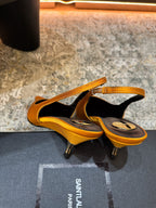 YSL Anne-Marie Slingback 8cm Orange Satin 637213