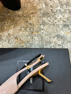 YSL Anne-Marie Slingback 8cm Light Pink Patent Leather 637219