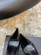 YSL Anne-Marie Slingback 8cm Black Patent Leather 637221