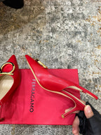 Ferragamo Maxi Gancini Slingback 7.5cm Red Cowhide 694839