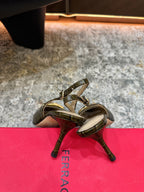 Ferragamo Maxi Gancini Slingback 7.5cm Olive Embossed Cowhide