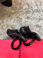 Ferragamo Gancini-Heel Padded Sandals 9cm Black Cowhide 694847