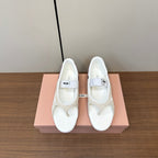 Miu Thong Sandals In White Brown Suede Tech Fabric