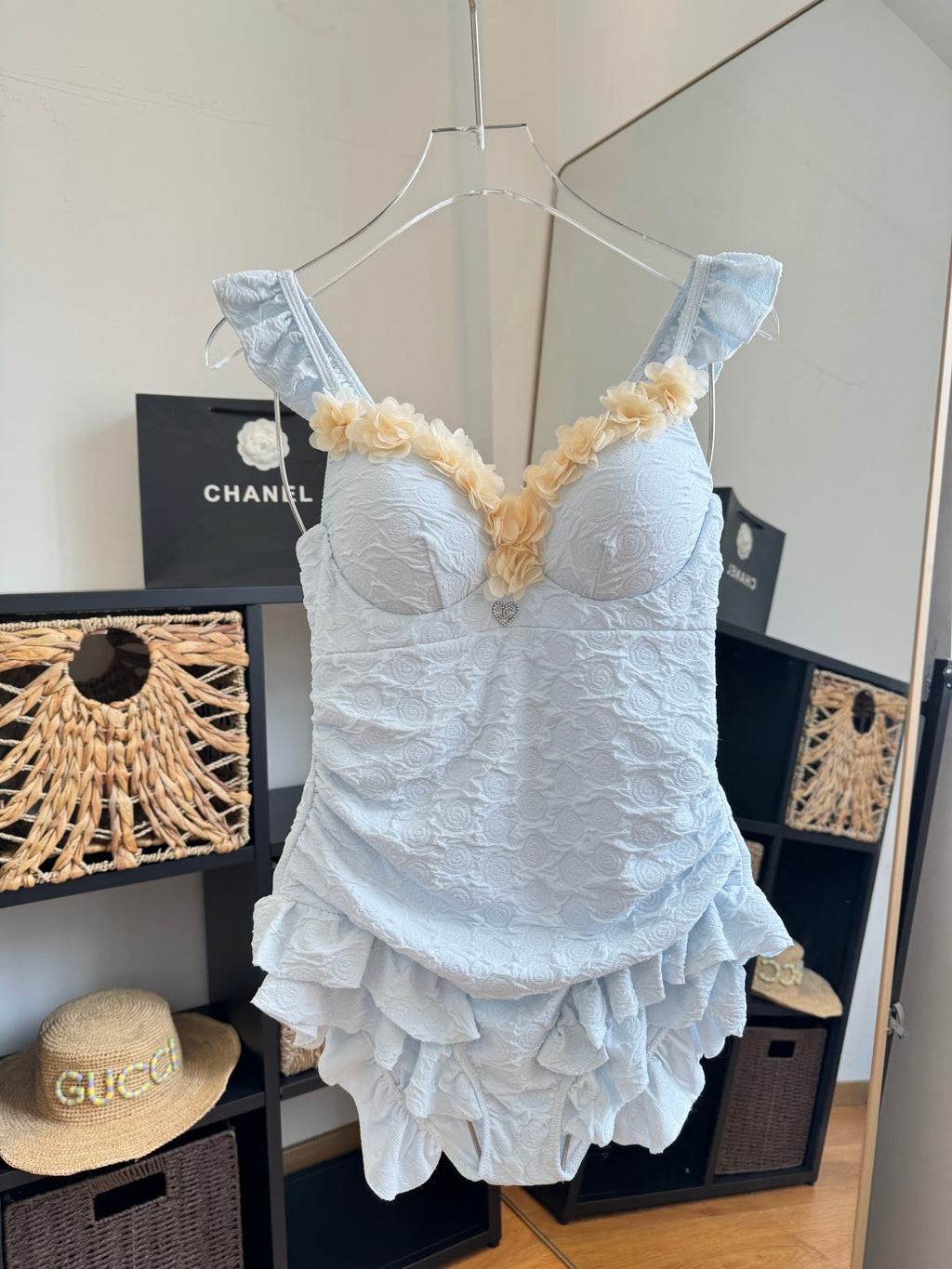 Chanel Ruffles And Floral One- Swimsuit 185848