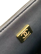 CC 25P Mini Flap Bag 23cm Black White Calfskin