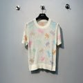 CD SS26 Dragonfly Embroidered Knit Top Ivory Cotton 350912