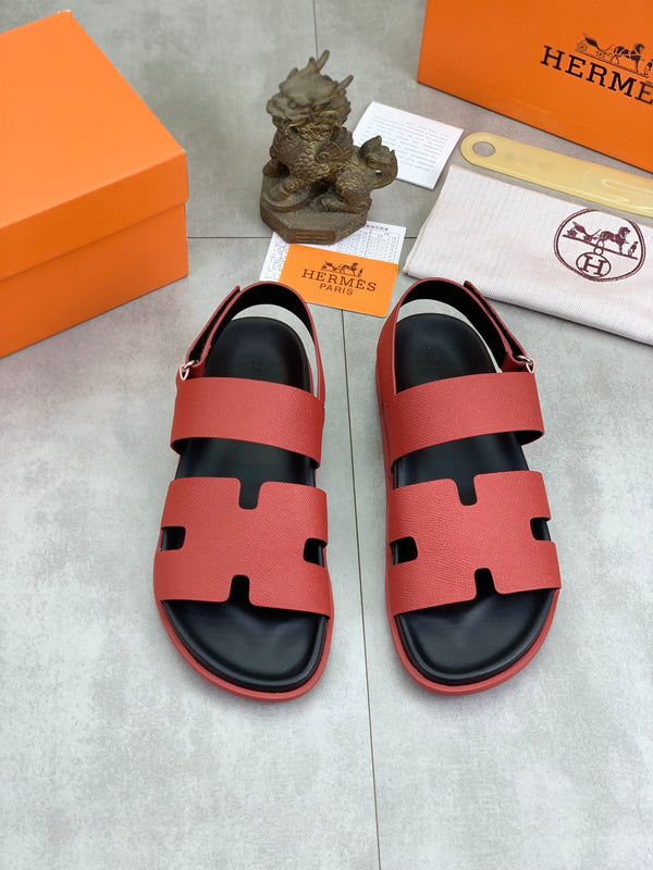 HM Men's Chypre Sandals Red Calfskin 645501