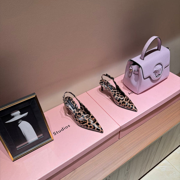DC Slingback Pumps 65mm Leopard-Print   And Sheepskin 379286