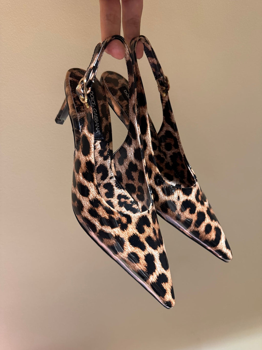 DC Slingback Pumps 65mm Leopard-Print   And Sheepskin 379286