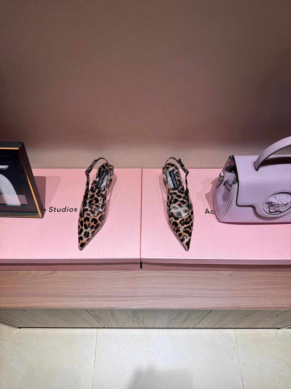 DC Slingback Pumps 65mm Leopard-Print   And Sheepskin 379286