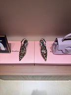 DC Slingback Pumps 65mm Leopard-Print   And Sheepskin 379286