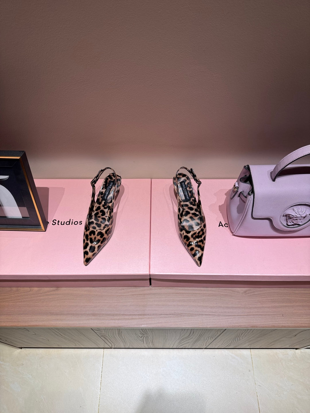 DC Slingback Pumps 65mm Leopard-Print   And Sheepskin 379286