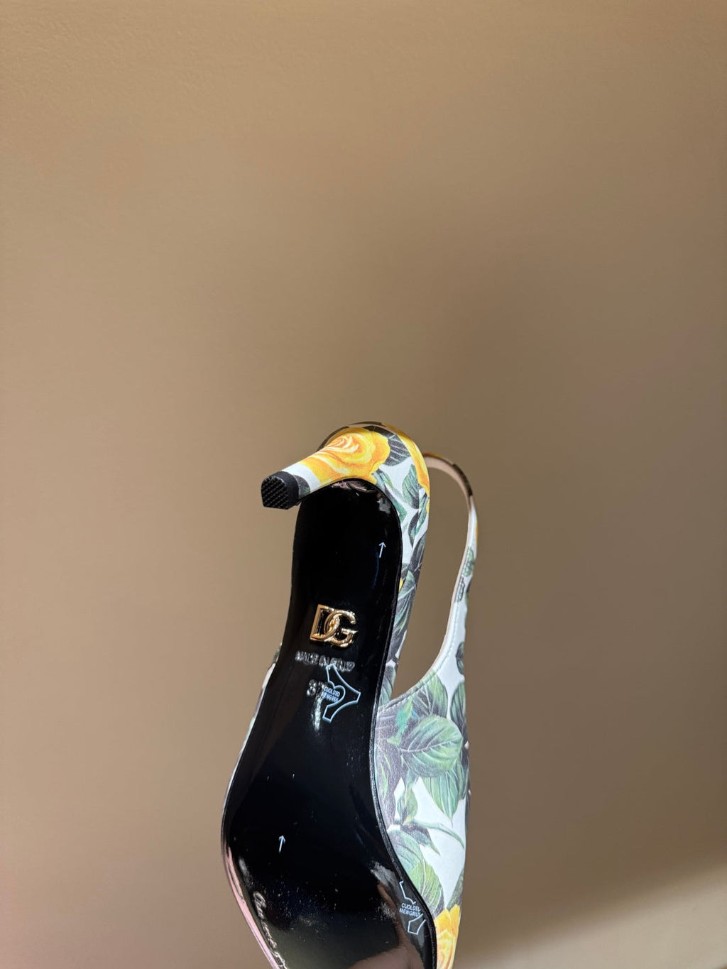 DC Slingback Pumps 65mm Yellow Rose-Print   And Sheepskin 379287