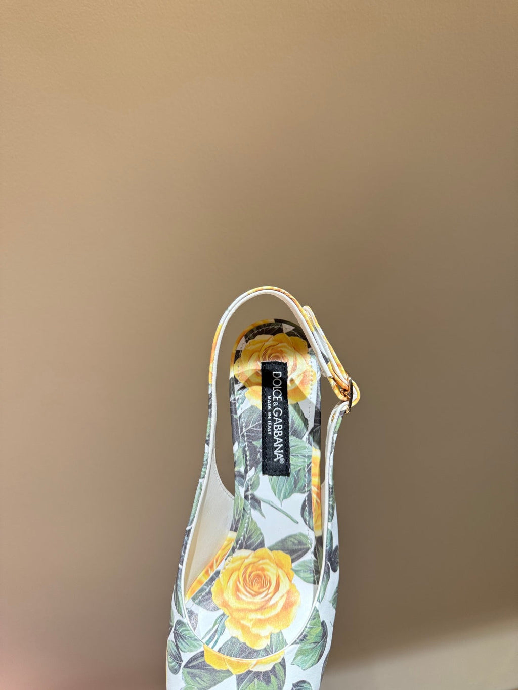 DC Slingback Pumps 65mm Yellow Rose-Print   And Sheepskin 379287