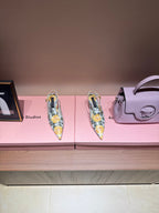 DC Slingback Pumps 65mm Yellow Rose-Print   And Sheepskin 379287