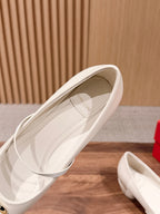Ferragamo Vara Bow Mary Jane 3cm White Glossy Leather 693002