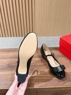 Ferragamo Vara Bow Mary Jane 3cm Black Patent Leather 693008