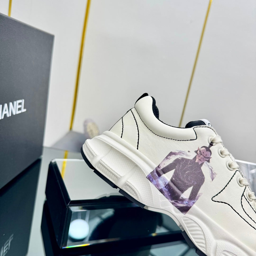 CC Sneaker White with Sticker Cowhide 238625
