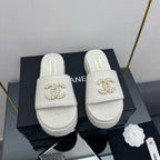 CC 25 Flatform Slide White Fabric 238494