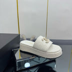 CC 25 Flatform Slide White Fabric 238494