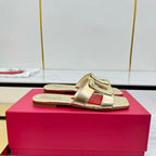 Belle Viv 25 Slides Gold Cowhide 332358
