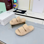 CL 25s Triomphe Slides 50mm Beige Wool & Rubber 434461