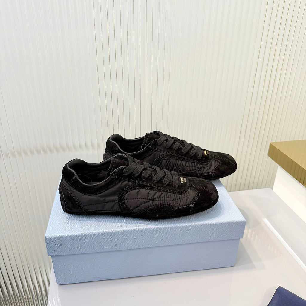 Prada Montecarlo Sneakers Black Re Nylon Suede 715029