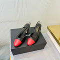 CC 26 Slingback High Heel 9cm Red Black Lambskin 714018