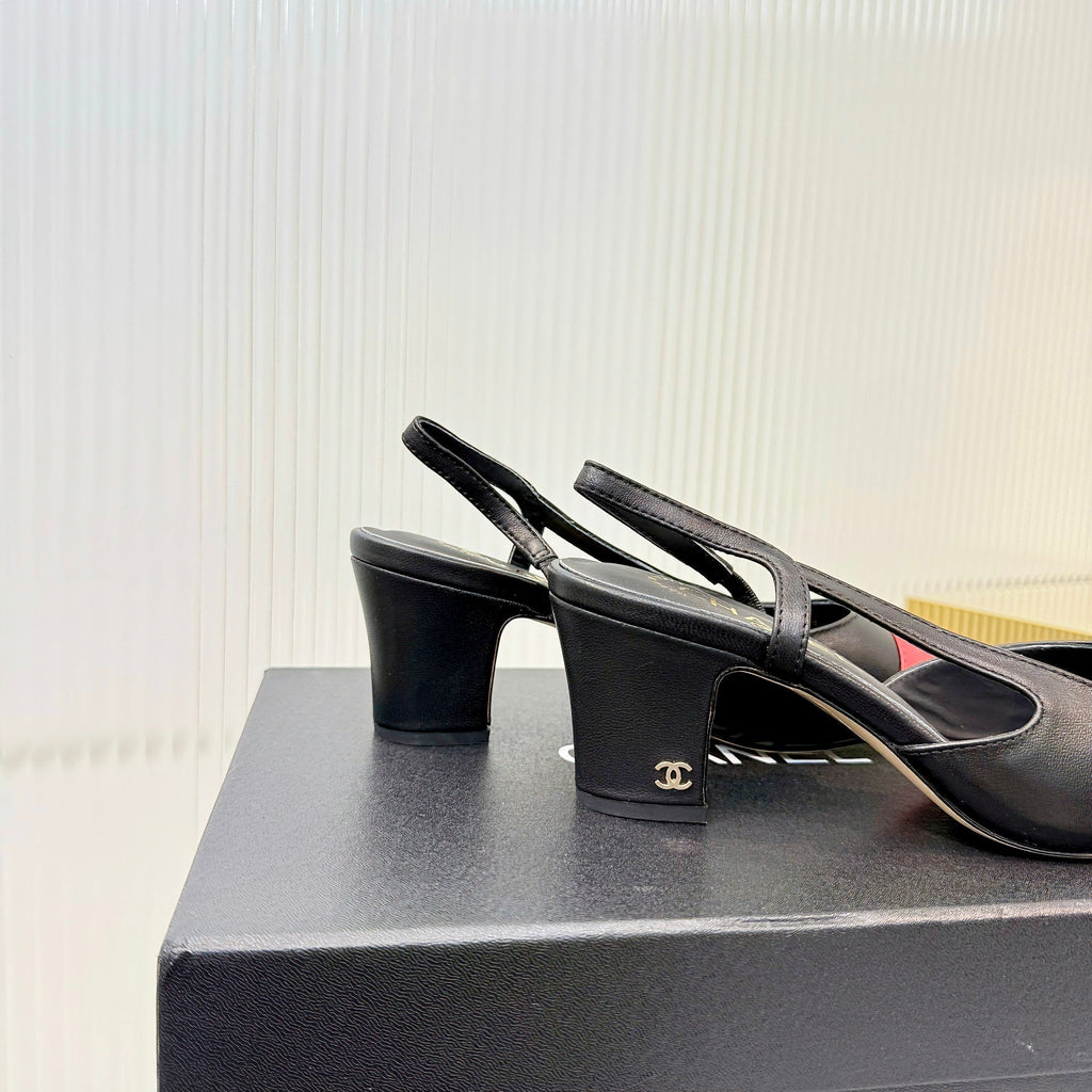 CC 26 Slingback High Heel 6.5cm Red Black Lambskin 714024