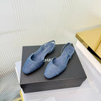CC 26 Slingback Flat Blue Denim 714027