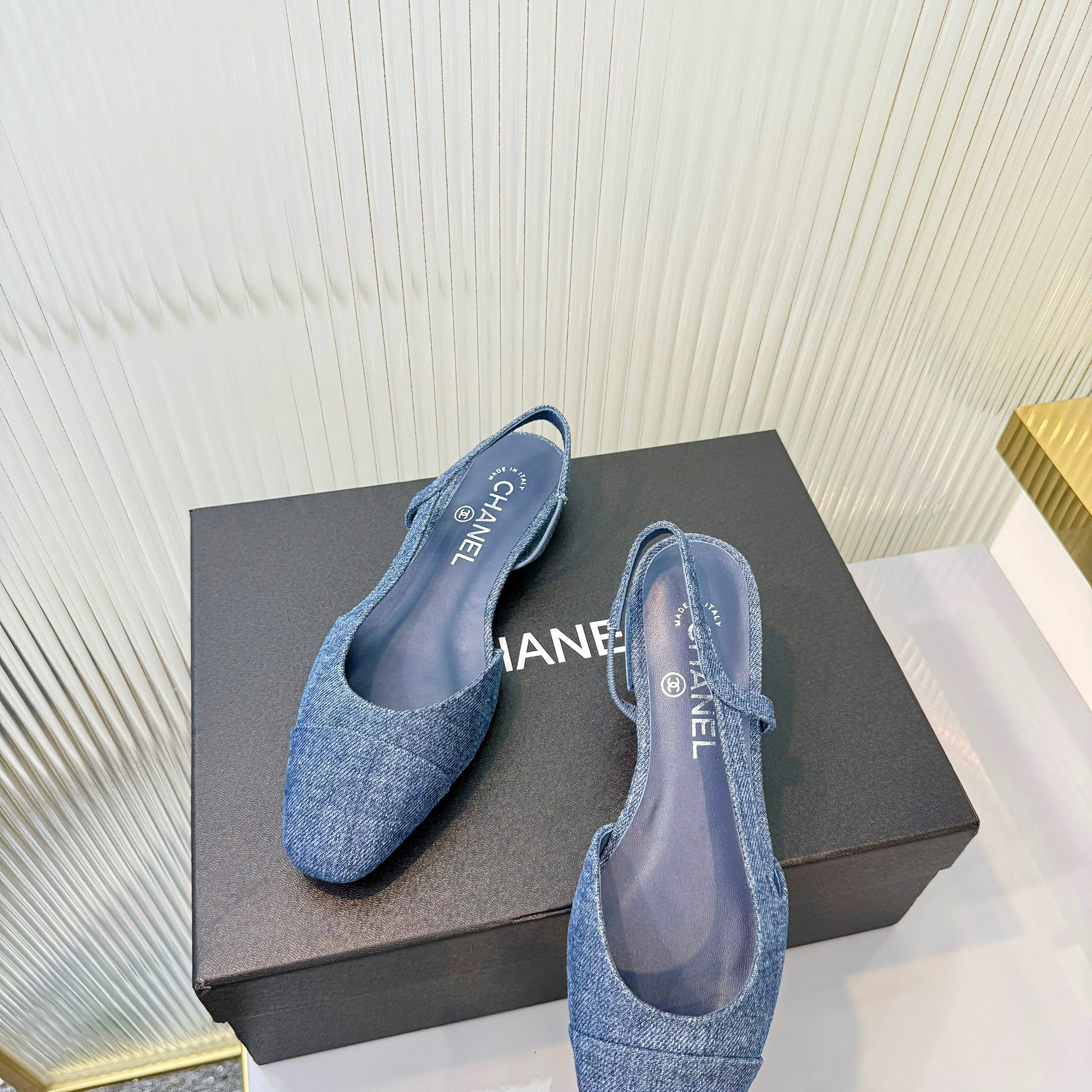 CC 26 Slingback Flat Blue Denim 714027