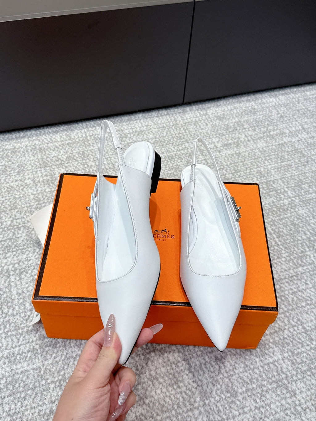 HM Lover Slingback White Calfskin 461889