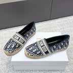 CD 26s Loafers Embroidery Navy Blue Canvas 653273