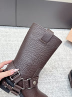 MIU MIU Martin boots Dark Brown Sheepskin 461849